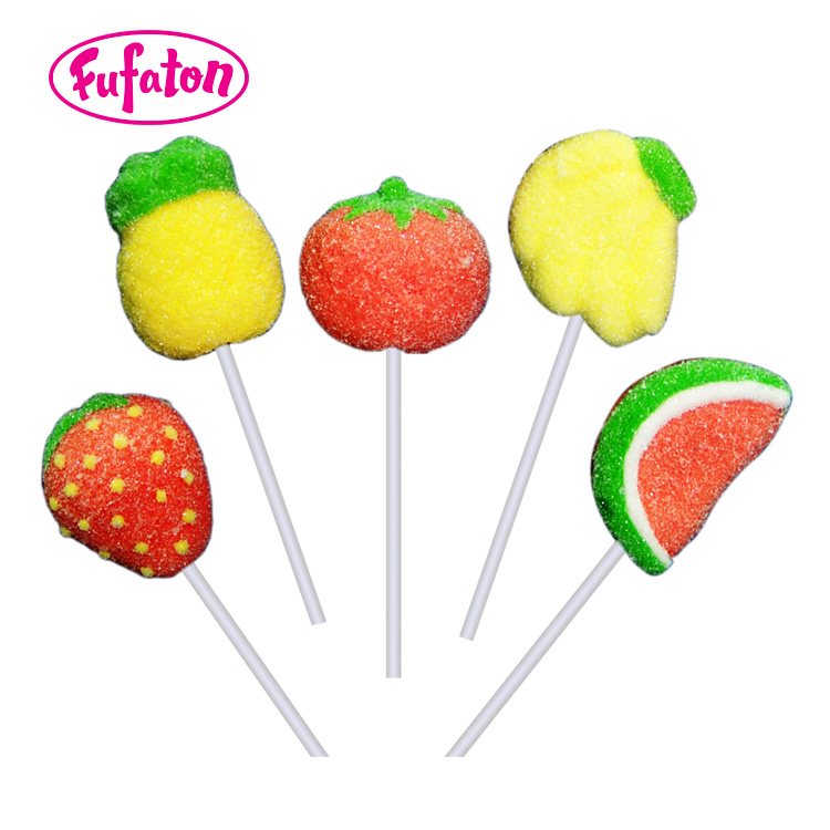 Fruit Character Marshmallow Candy Lollipop | Private Label Candy Supplier
