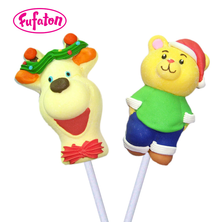 Christmas Reindeer and Bear Marshmallow Lollipop | Holiday Novelty Candy Manufacturer & Supplier