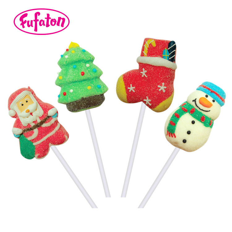 15g Christmas Mallowpops Marshmallow Lollipop | OEM Candy Factory