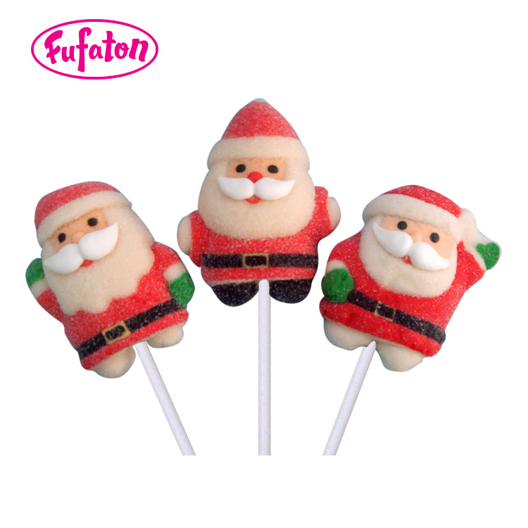 Hand Decorated Santa Marshmallow Lollipop for Xmas