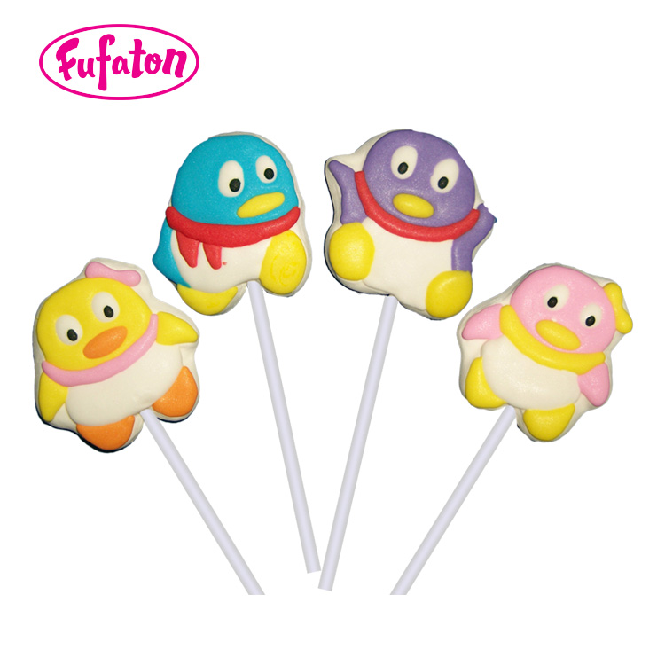 Funny Penguin shaped marshmallow Lollipop Candy