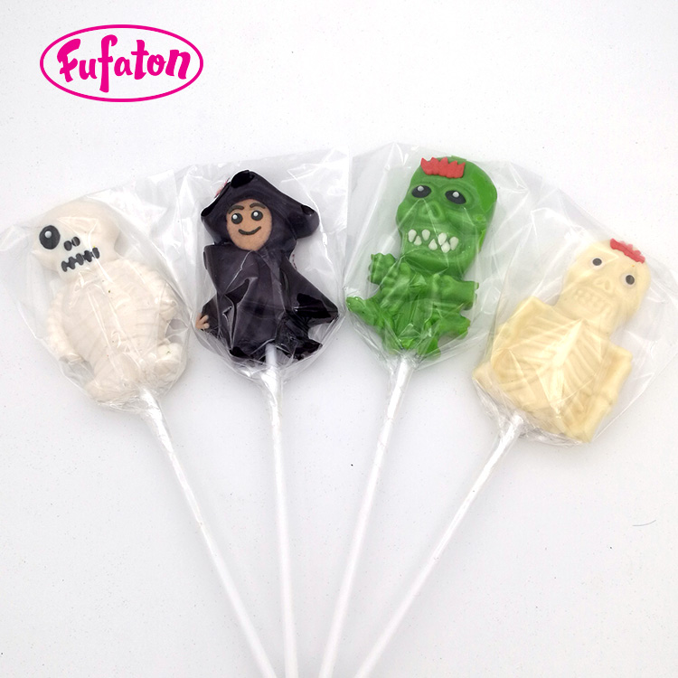 Skull shaped Hard Candy Lollipops for Halloween