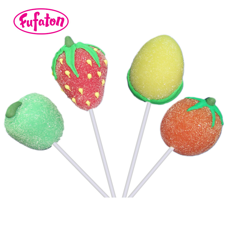 Fruit Shaped Jelly Lollipop Candy with Decorations | Novelty Jelly Candy Manufacturer & Supplier