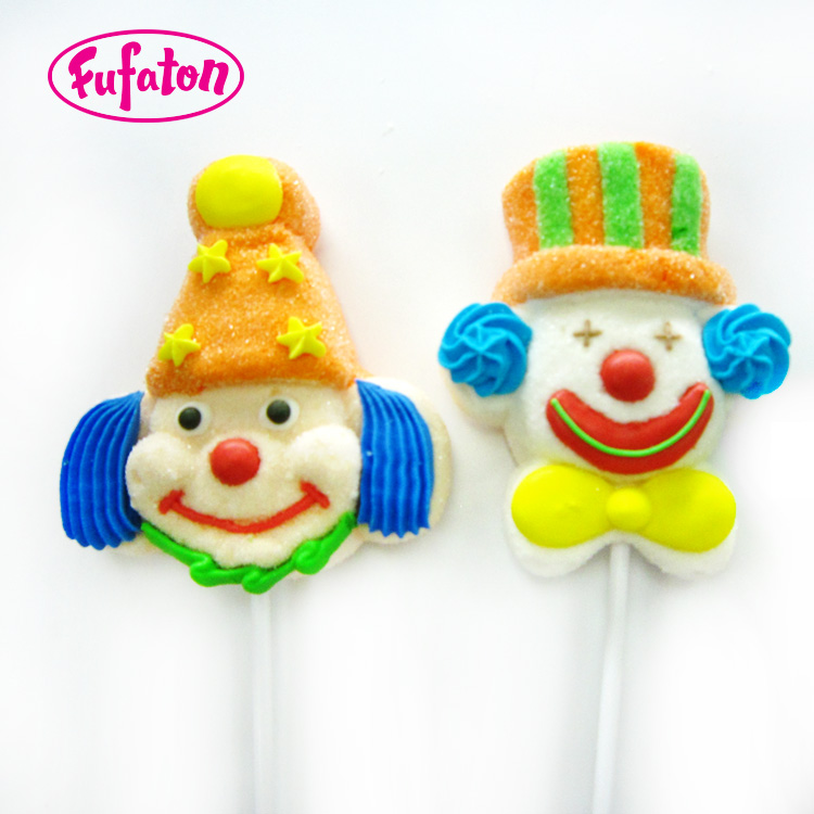 Clown Shaped Mallow Lollipop Candy