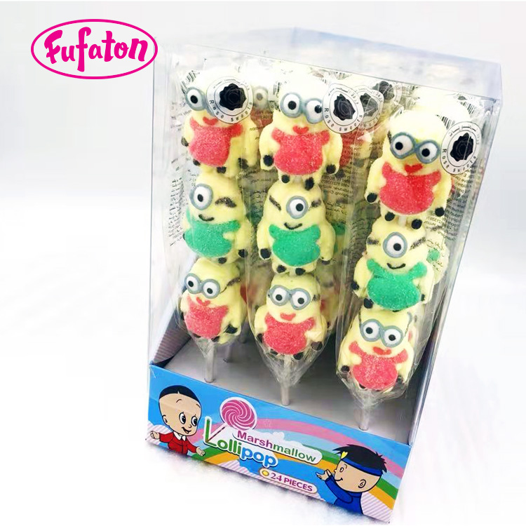 Minions Shaped marshmallow lollipop Kebab Candy