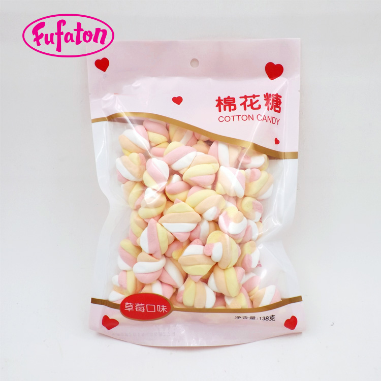 138g Pink and White Rainbow Twist Marshmallow Candy | Bulk Marshmallow Manufacturer & Supplier