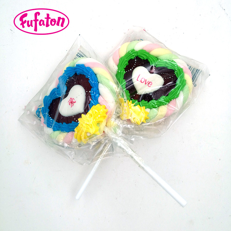 Heart Shaped Jelly Marshmallow Lollipop Candy for Valentine Wholesale | Candy Manufacturer
