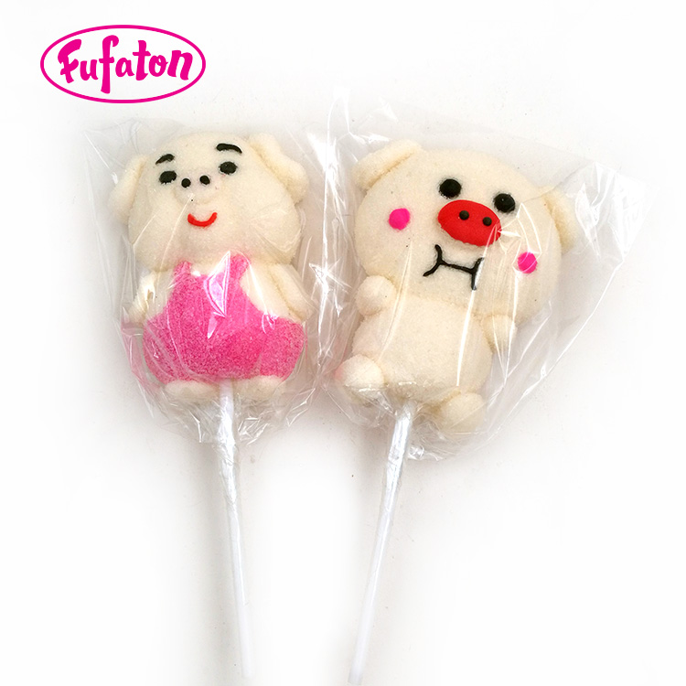 Lovely Piggy Shaped Marshmallow Lollipop Candy | OEM Candy Supplier