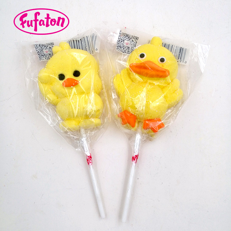 Fruity Flavored Chicken Shaped Marshmallow Lollipop Candy Wholesale | Candy Manufacturer