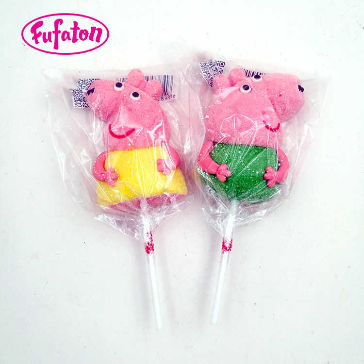 Peppa shaped Marshmallow Candy Lollipops