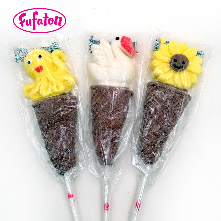 Ice Cream Marshmallow Lollipop Manufacturer | Custom Cartoon Candy Supplier