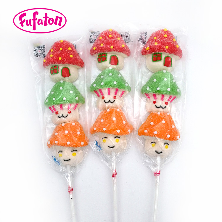 Mushroom Shaped Stick Marshmallow Lollipop Candy Kebab