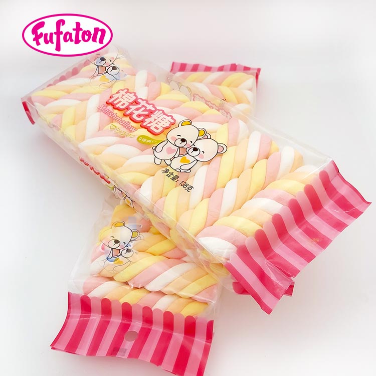 Long Twist Marshmallows in Pillow Bag Wholesale | Marshmallow Candy Manufacturer