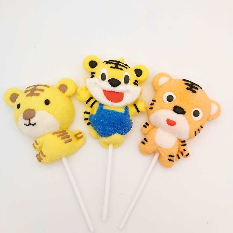 35g Tiger Shaped Marshmallow Lollipop Candy Wholesale | Animal Candy Manufacturer