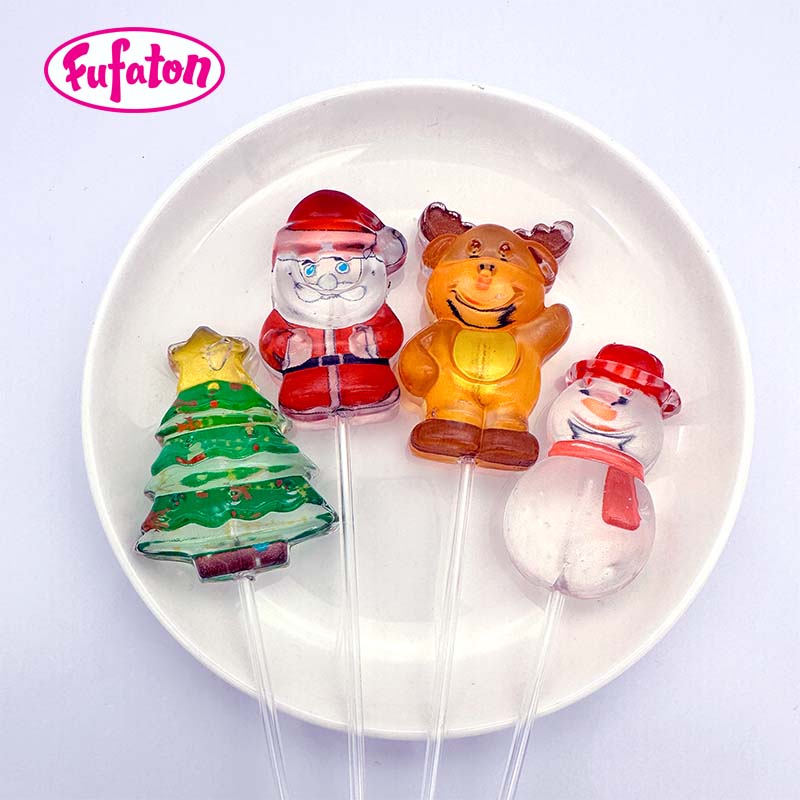 Christmas Shaped Decorated Lollipop Candy Wholesale | Santa Reindeer Snowman Candy Manufacturer