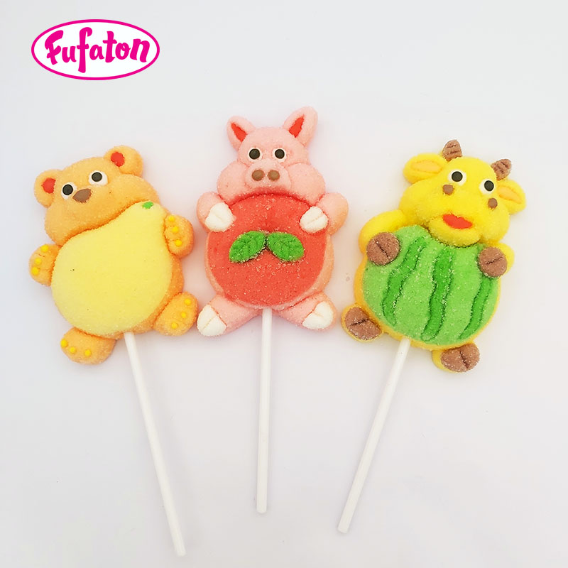 Animal Bear Pig Cow Marshmallow Lollipop Candy Wholesale | Animal Shaped Candy Exporter