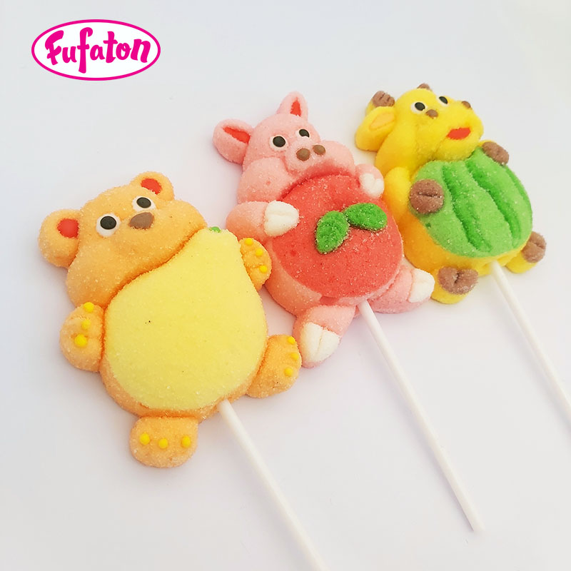 Animal Bear Pig Cow Marshmallow Lollipop Candy Wholesale | Animal Shaped Candy Exporter