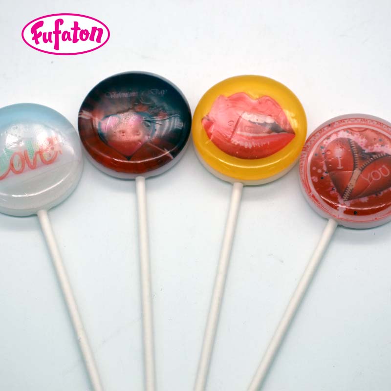 Sugar Free Valentine Image Printing Lollipop Candy Wholesale | Custom Candy Manufacturer