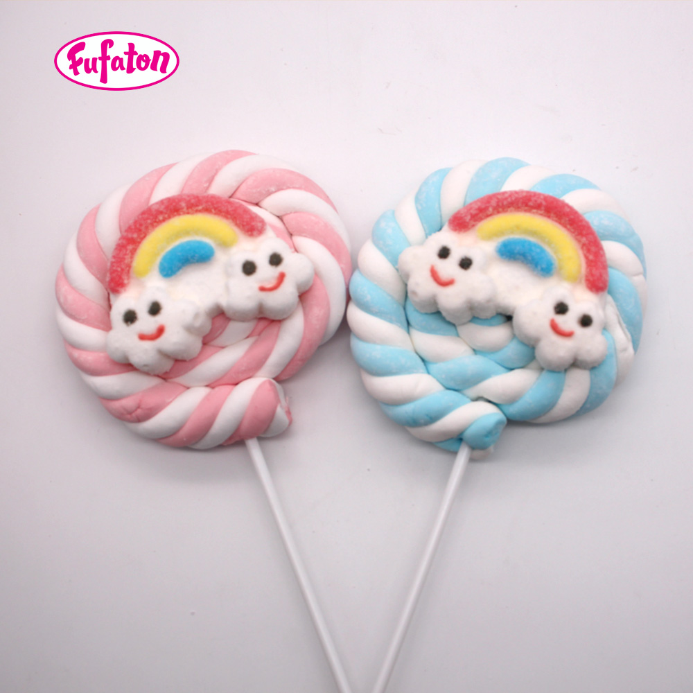 Large Twist Personalized Giant Marshmallow Lollipop with Decorations