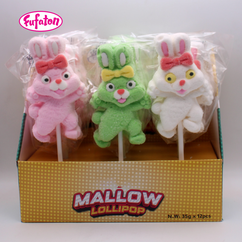 Bunny Shaped Marshmallow Lollipop Candy