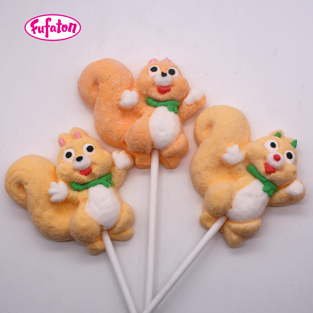 Squirrel Shaped Marshmallow Lollipop Candy Wholesale | Animal Candy Manufacturer
