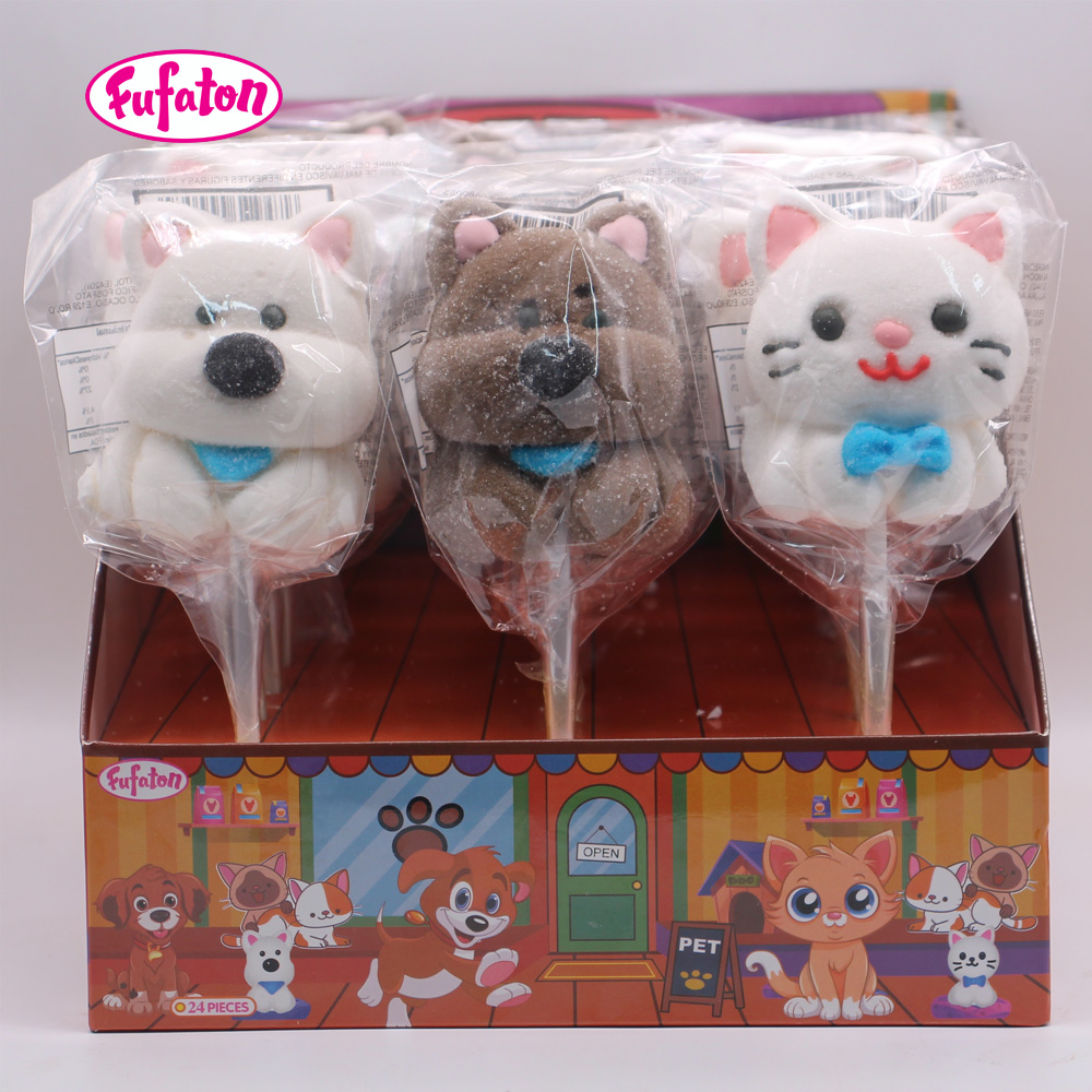 Cute Pet Baby Cat & Puppy Marshmallow Lollipop Wholesale | Animal Candy Manufacturer