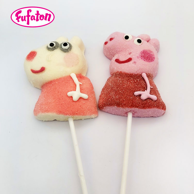 Peppa shaped Marshmallow Candy Lollipops
